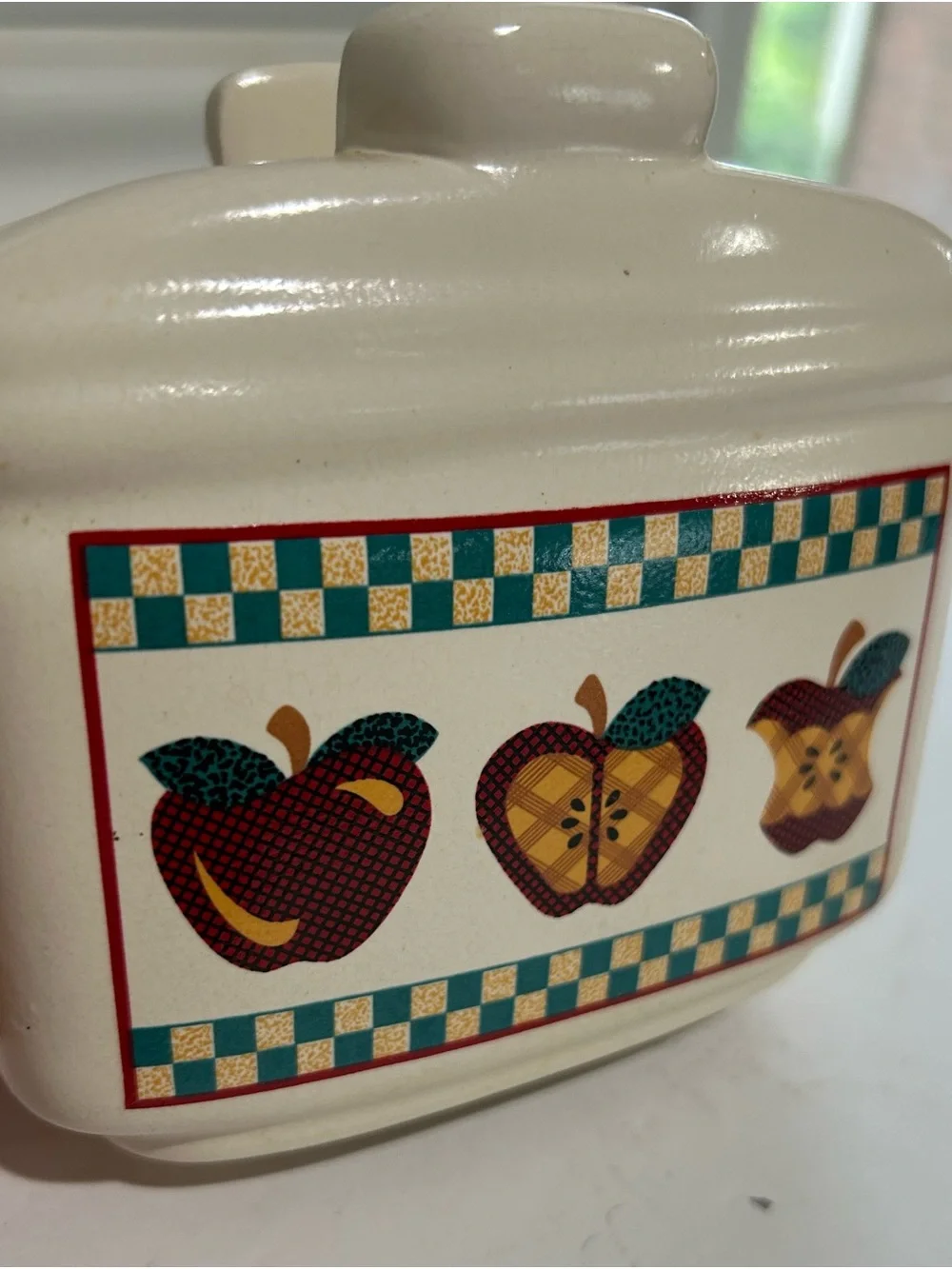 Tabletops Unlimited Ceramic‎ “A” Is For Apple Napkin Holder VINTAGE EUC Retired